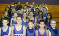 Monroe Township Middle School cross country team poses for a photo following a meet.